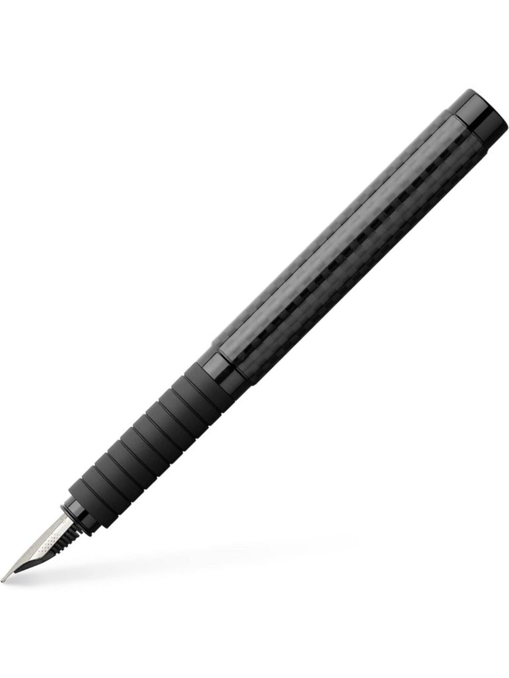 Sleek Black Carbon Fountain Pen - Medium Nib, Smooth Writing, Elegant Design